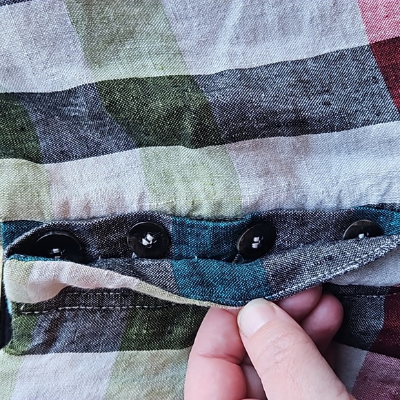 Hannes Roether Colorful Gingham Wide Leg 100% Linen Pants XS - Picture 8 of 10